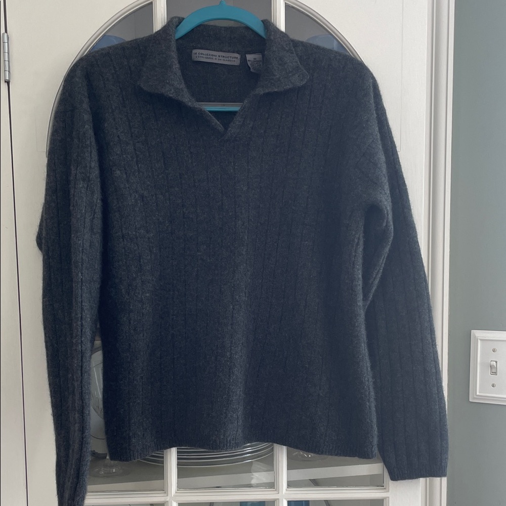 Vintage Le Collezioni Structure Women’s Dark Grey Lambswool Rabbit Hair Sweater